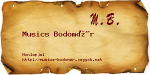 Musics Bodomér névjegykártya